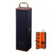 Cutie Deluxe pentru O Sticla de Vin cu 4 Accesorii - Interior Orange - Gift Set