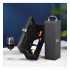 Cutie neagra din piele ecologica pentru 1 sticla de vin cu accesorii incluse