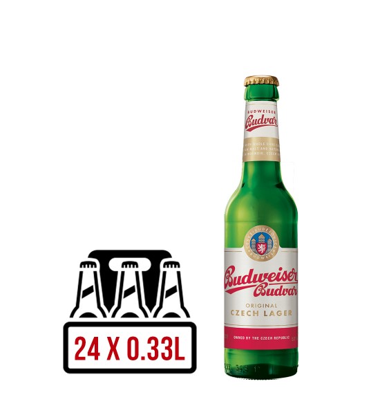Budweiser Budvar Czech Premium Lager BAX 24 st. x 0.33L
