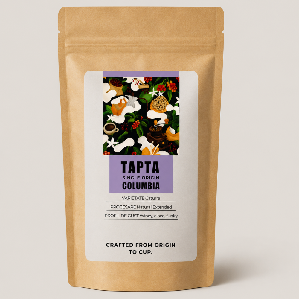 Tapta Columbia - Natural Extended - Caturra - cafea boabe 250 g