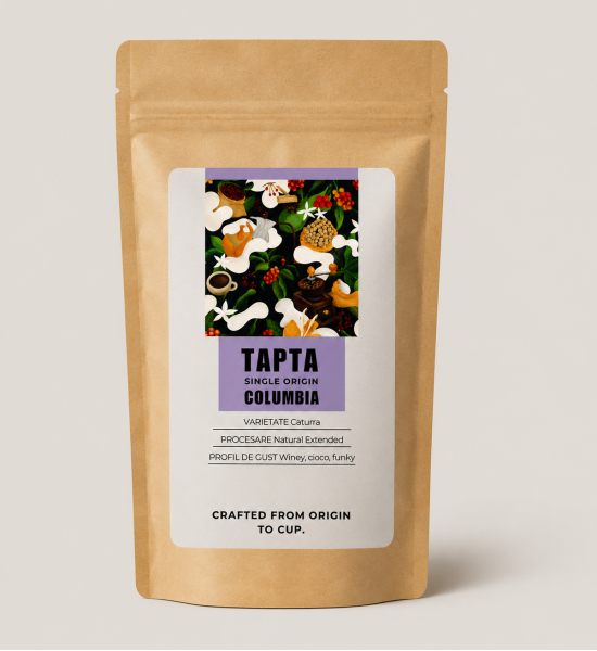 Tapta Columbia - Natural Extended - Caturra - cafea boabe 250 g