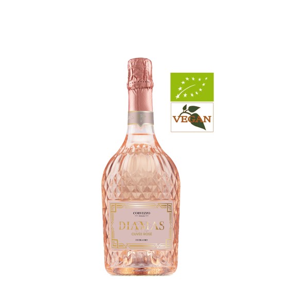 Produs - Corvezzo Diamas Organic Cuvee Rose Extra Dry 0.75L - Wpg.ro