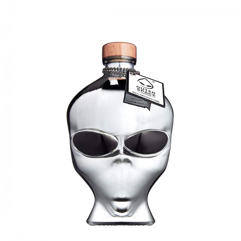 Vodka Outer Space Alien Head Chrome Edition 0.7L 