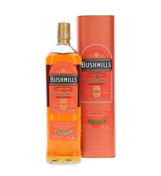 Whiskey Bushmills Irish Triple Distilled Single Malt Sherry Cask Finish 10 ani 1L