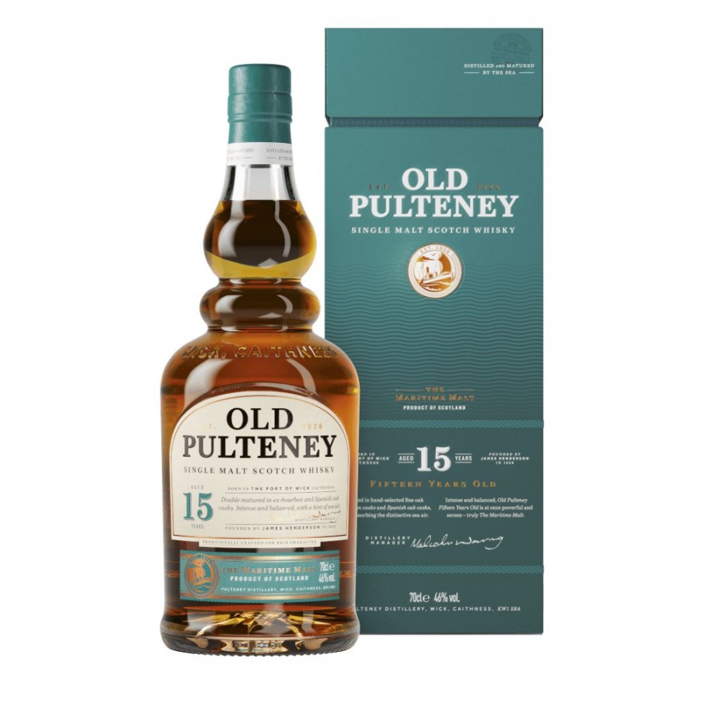 Whisky Old Pulteney 15 ani Highland Single Malt Scotch 0.7L